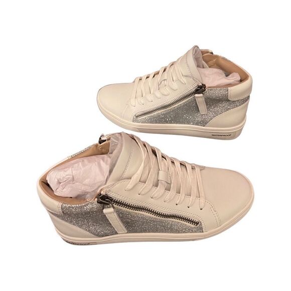 Aqua College Guliette Lace-Up Zip Sneakers- Silver Multi Leather- Size 7.5 - Picture 8 of 8